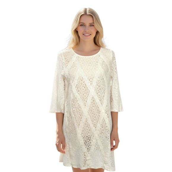 Skies Are Blue Other - Skies Are Blue White Sheer Lace Dress MED